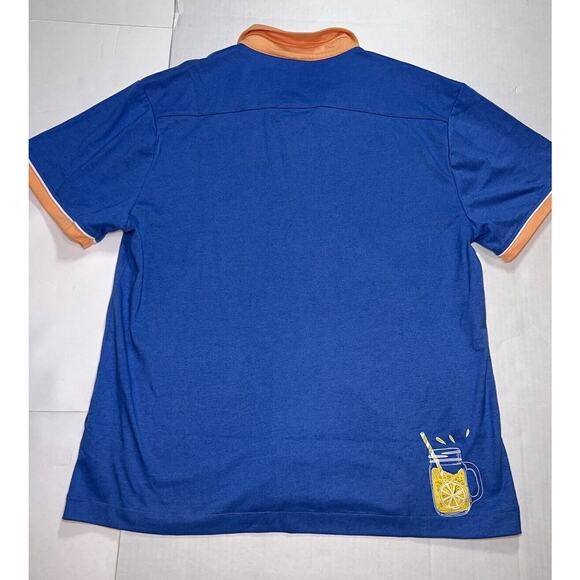 Knickerbocker Vintage Design Shirt Men’s Size L Blue Lemon Tony Retro Button Up - Picture 12 of 16